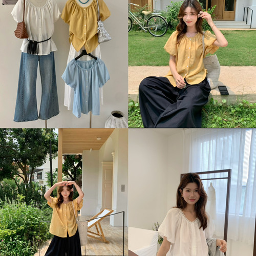 SUSAN-夏上新沦陷温柔法式气质绝美显瘦小衫(天丝亚麻面料)3321s