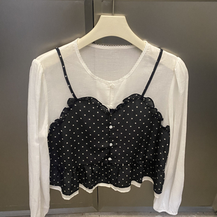 3080s 精致显瘦假两件小衫 SUSAN 夏上新低调矜贵法式