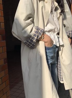 芭尼家-款提前上新东大门韩版小众气质百搭中长款外套风衣E07039