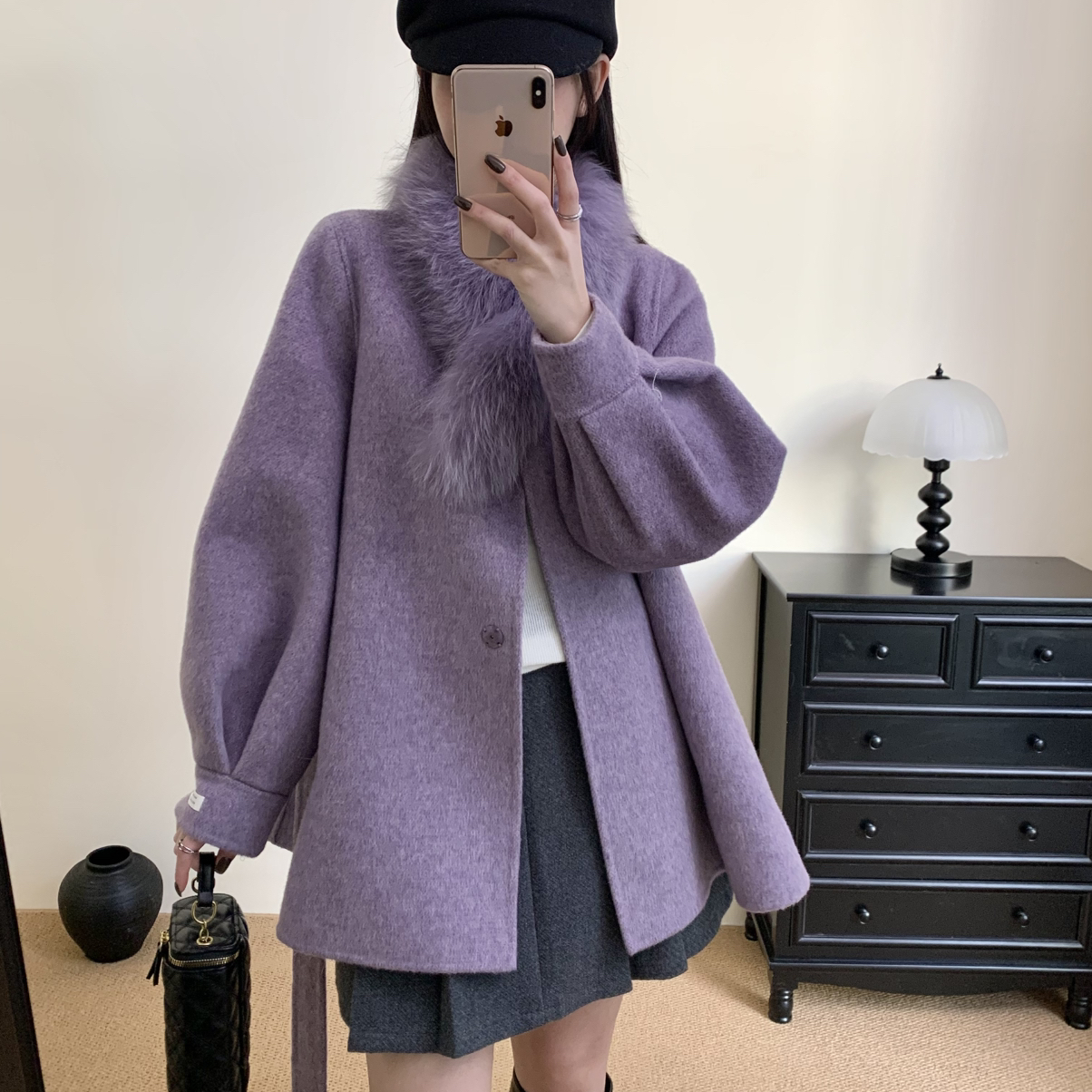 G调服饰-羊毛外套(配进口真狐狸毛围脖)（含100羊毛）32610025502