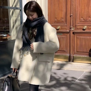 Hand made-新法式温柔翻领羊毛外套（含100绵羊毛）大连东鸣-DJ24