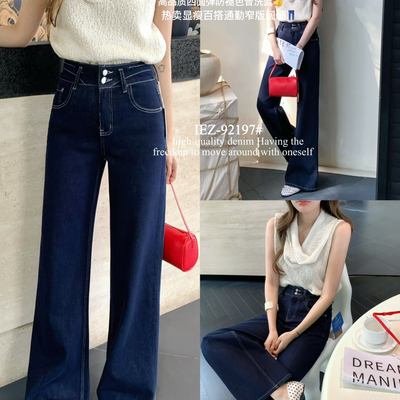 IEZ-瘦窄版直筒裤上身立体修饰腿型牛仔裤(裤型超赞推荐)92197-2