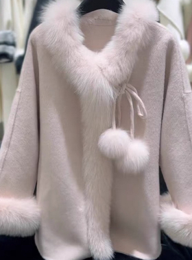 TOO家-呢羊毛外套(配可拆卸狐狸毛领毛袖)（含70羊毛）2509192577