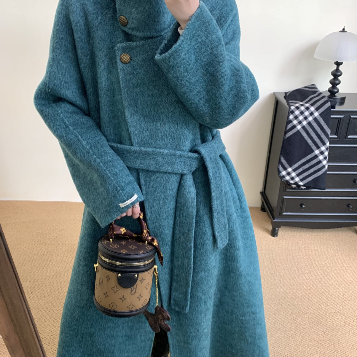 G调服饰-金扣韩系新款羊毛外套(配腰带)（含100羊毛）33310025036