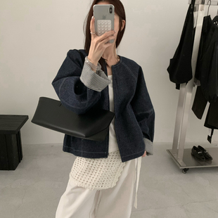 清 特价 7米秋上新韩系简约百搭通勤牛仔外套E3725 no换 no退