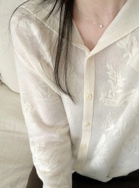 TOMORROW-～超重工～精致蕾丝刺绣帽衫针织开衫(含100羊毛)JZ5073