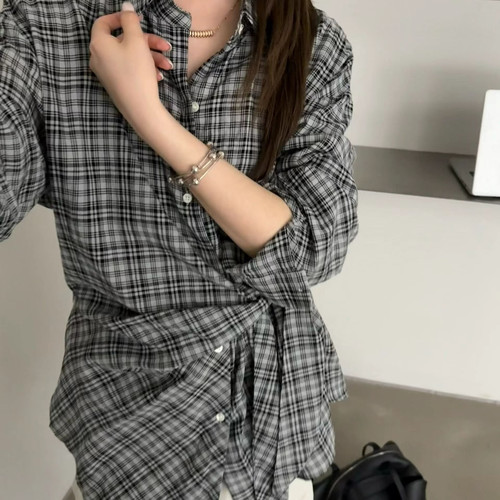 Hand made-26年夏上新韩女时髦设计感系带衬衫6080