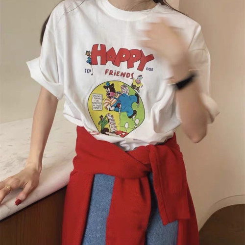 Hand made-26年夏上新韩系小众字母印花短袖T恤268816