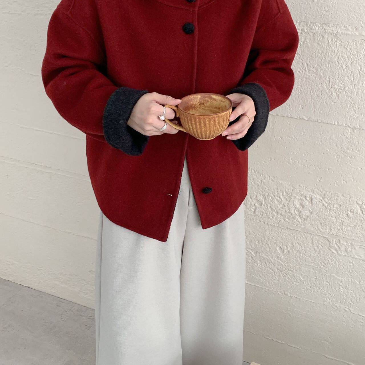 G调服饰-AB面质感短款韩系新品羊毛外套（含70.2羊毛）3267022552