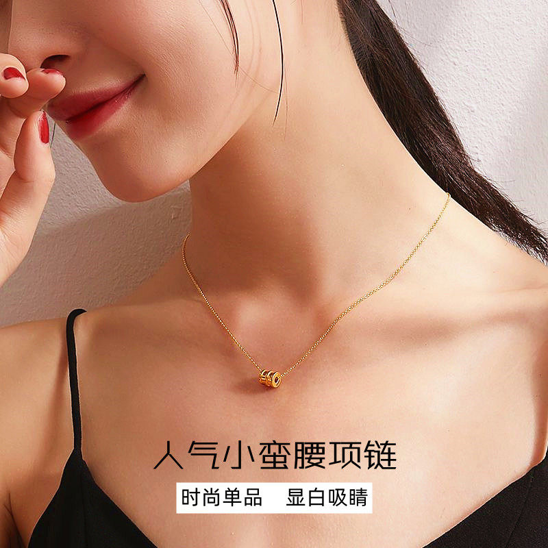 网红沙金镀金小蛮腰锁骨链不掉色