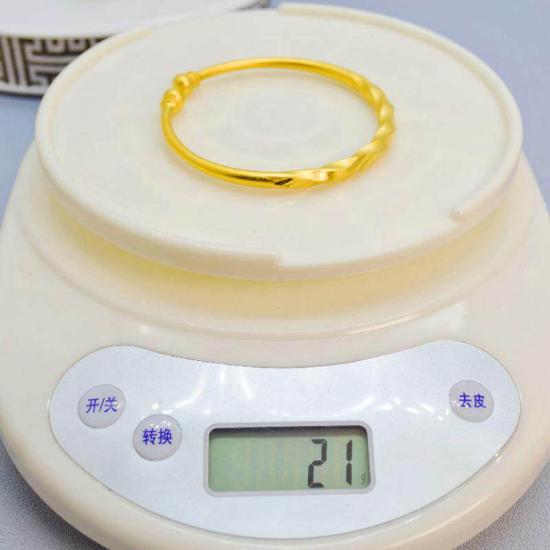 thumbnail for Fashionable Vietnamese Sand Gold Women's Bracelet, Brass Gold-Plated Open Twist Bracelet, Bridal Jewelry That Won'T Fade Easily