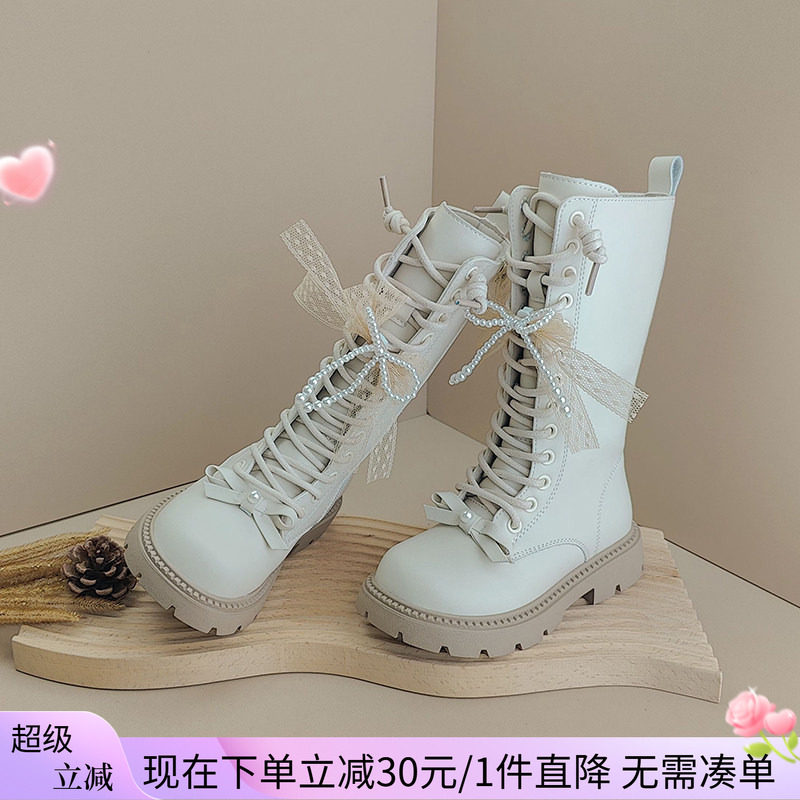 春秋季新款女童鞋子儿童长靴子中筒高筒靴女宝宝皮靴大童小童单鞋