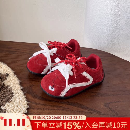 女童防滑体考鞋1到3岁宝宝运动鞋婴幼儿软底机能鞋百搭德训鞋板鞋