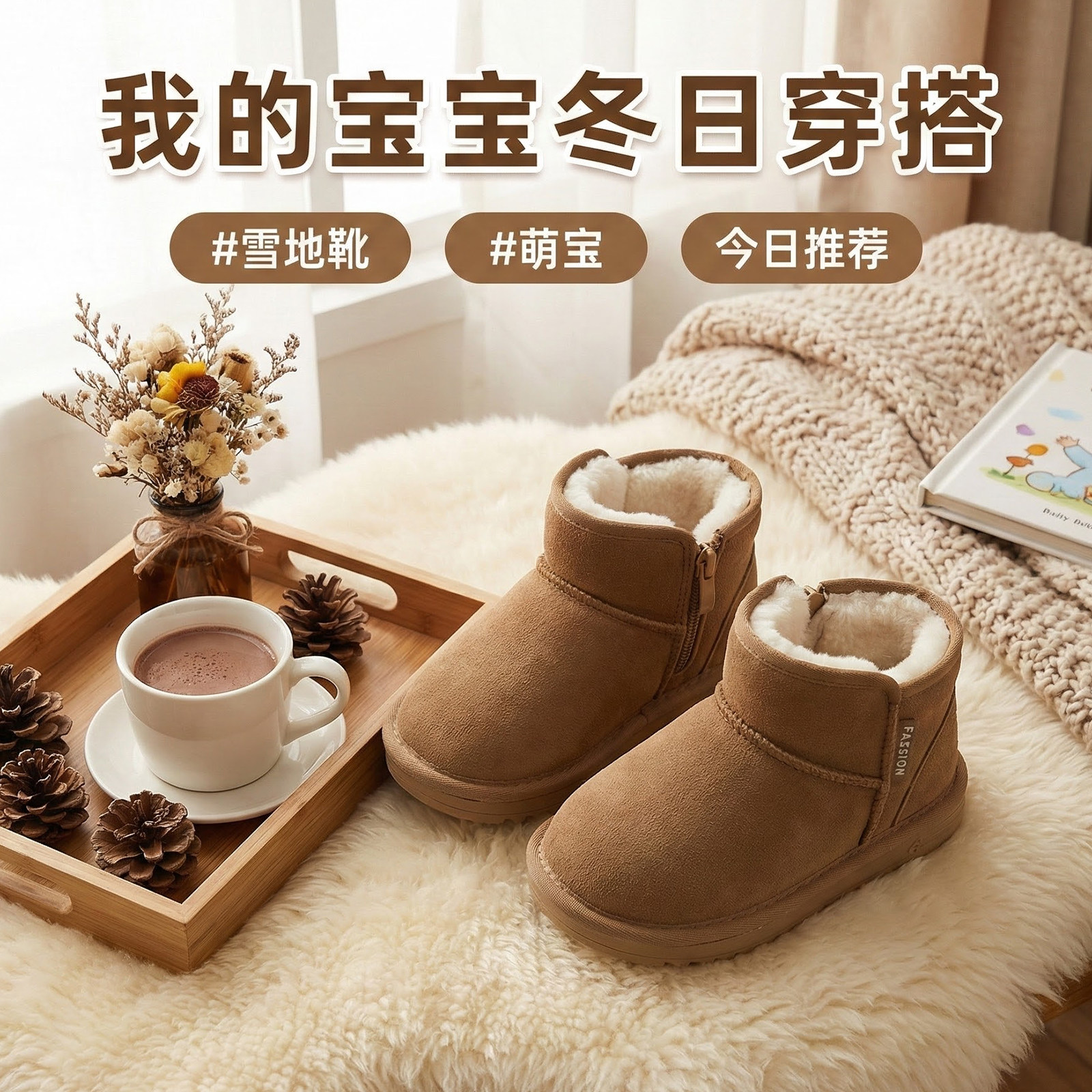 冬季新款宝宝棉靴厚绒棉鞋男童软底防滑学步鞋女童保暖毛绒雪地靴,童鞋/婴儿鞋/亲子鞋,棉靴,淘宝优惠券,粉丝福利购,淘宝优惠卷