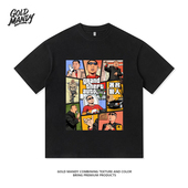 范德彪哥GTA设计洛圣都东北猎车手重磅纯棉T恤半袖 杉情侣男女同款