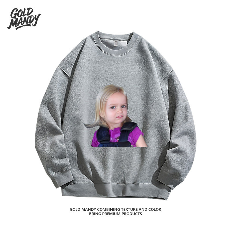 可爱萌娃印花美式重磅纯棉卫衣宽松韩版上衣潮ins百搭男女款外套