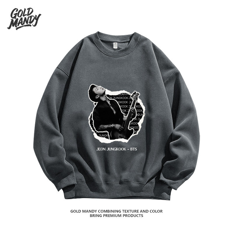 Kpop田柾国BTS防弹少年团粉丝应援周边重磅纯棉长袖卫衣男女同款
