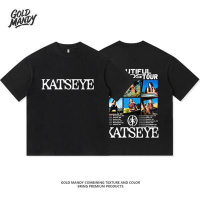 Katseye粉丝应援周边Kpop汽车写真重磅纯棉T恤半袖杉情侣男女同款