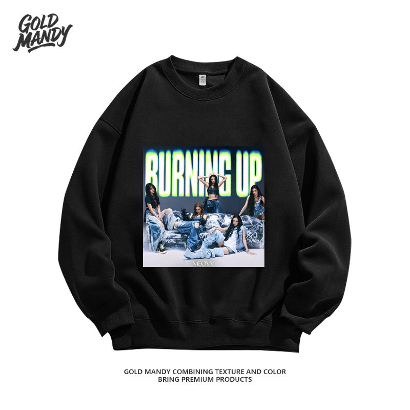 K-POP韩女团MEOVV合影海报粉丝应援周边百搭重磅纯棉卫衣男女同款