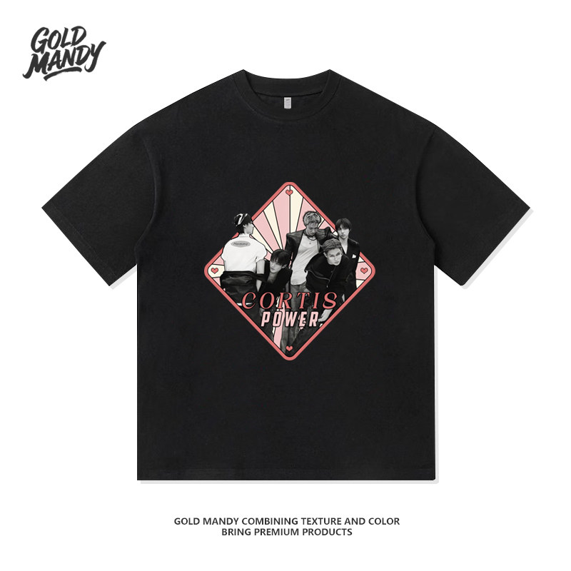 Cortis韩男团粉丝应援周边爱豆KPOP重磅纯棉T恤半袖杉情侣男女款,男装,T恤,淘宝优惠券,粉丝福利购,淘宝优惠卷