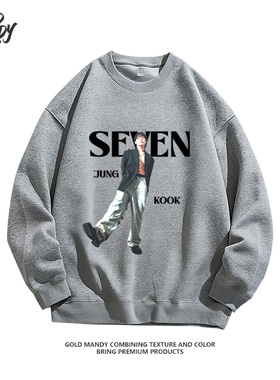 田柾国BTS防弹少年团爱豆粉丝应援周边重磅纯棉长袖卫衣男女同款