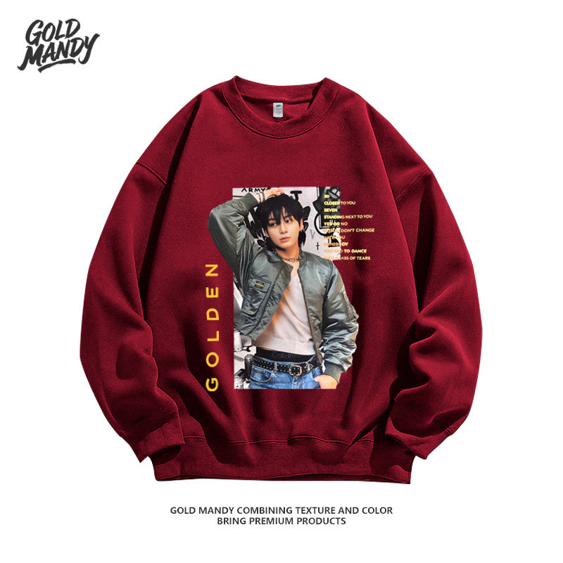 Kpop田柾国BTS防弹少年团粉丝应援周边重磅纯棉长袖卫衣男女同款