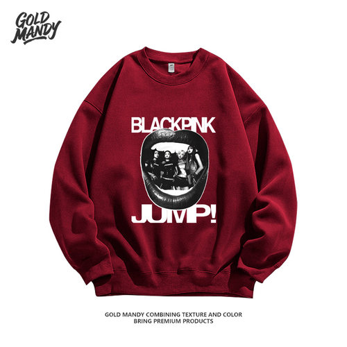 Blackpink粉丝JUMP应援周边韩女团Kpop重磅纯棉长袖卫衣男女同款