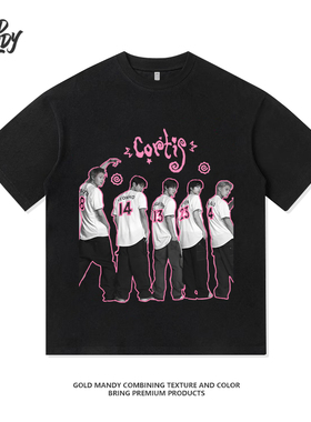 Cortis韩男团粉丝应援周边百搭款重磅纯棉T恤半袖杉情侣男女同款