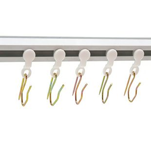 侧装轮+S挂钩套装窗帘轨道侧滑轨轮子导轨滑轮方轨滚轴环滑轨走轮