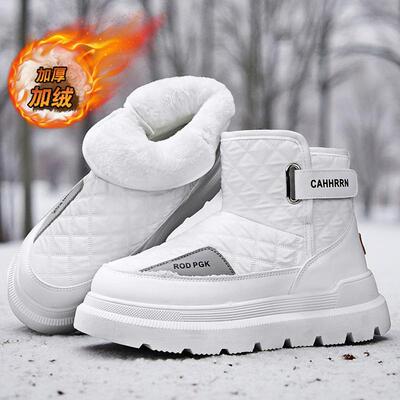 JH578高帮雪地靴加绒保暖运动百搭厚底东北大棉鞋冬男鞋
