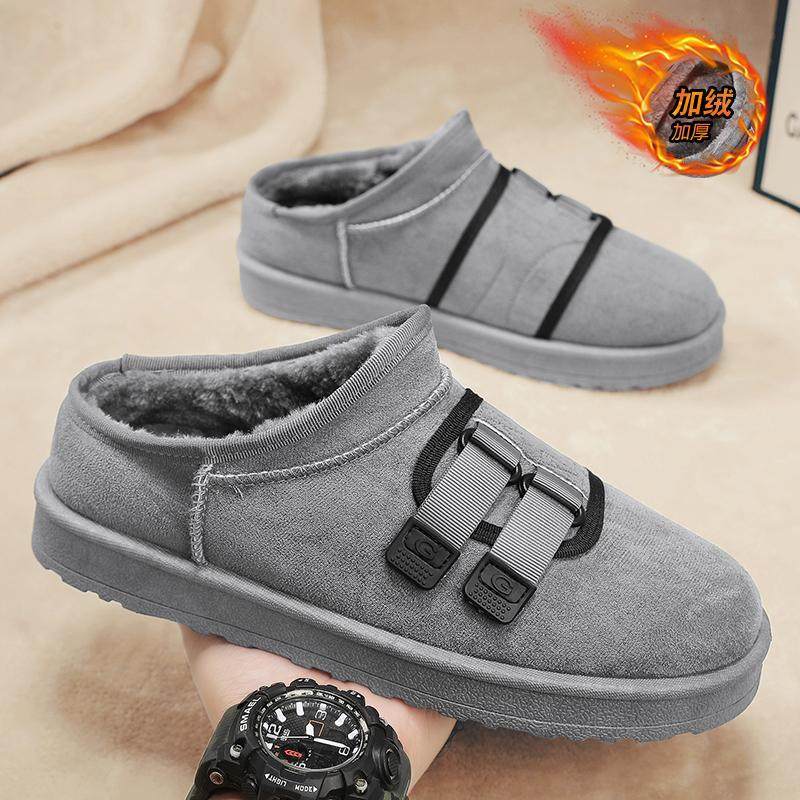 2025新款时尚潮流百搭冬季半拖男鞋加绒加厚户外室内棉鞋男休闲鞋,运动鞋new,运动休闲鞋,淘宝优惠券,粉丝福利购,淘宝优惠卷