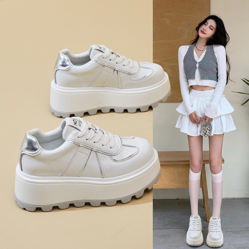 德训鞋小个子增高厚底老爹鞋2025年春季新款松糕鞋34码休闲运动鞋