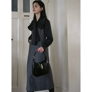 吊带裙冬季 约在周一 打底裙 Jicouture 背带连衣裙高级灰调法式