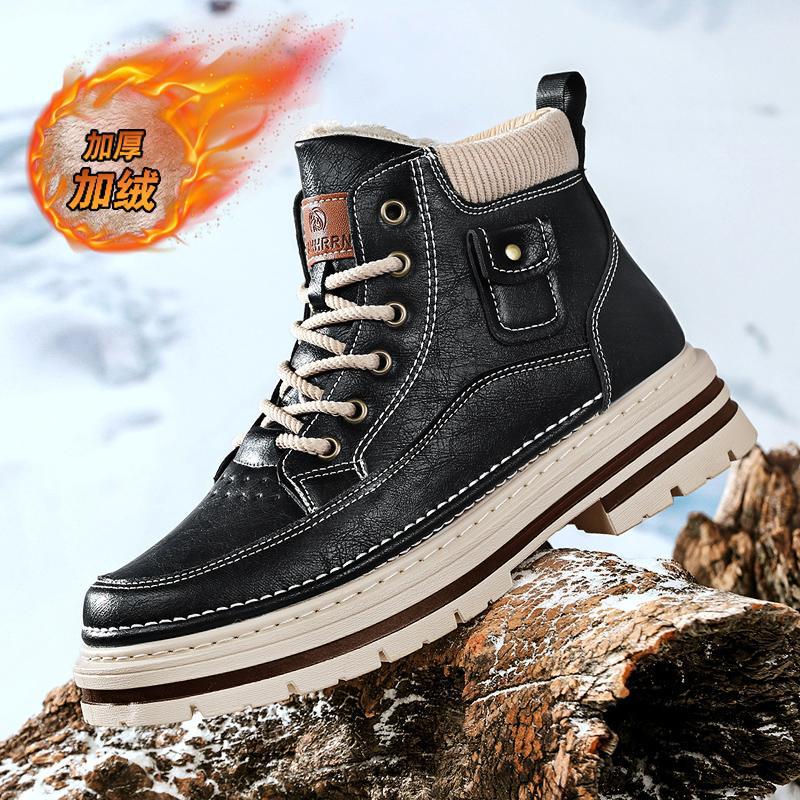 M0250加绒高帮大黄靴小黄靴马丁靴工装靴大头鞋男鞋