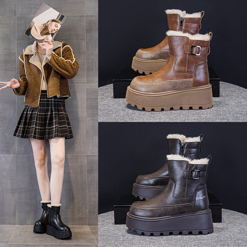 雪地靴内增高冬季新款2025年加绒加厚棉鞋厚底保暖马丁靴爆款网红,运动鞋new,运动休闲鞋,淘宝优惠券,粉丝福利购,淘宝优惠卷