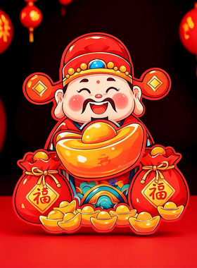 2026马年新款旋转元宝招财猫喜庆转盘冰箱贴创意新年春节乔迁装饰