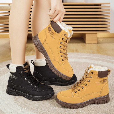 雪地靴女鞋新款靴子加绒鞋子加厚棉鞋冬季冬款秋冬厚底马丁靴