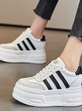 内增高女鞋新款春秋季百搭小白鞋厚底网红ins运动休闲鞋子A8877