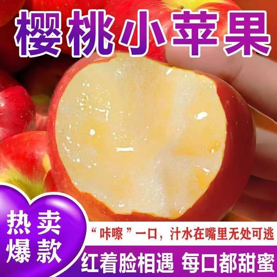 正宗新疆樱桃小苹果阿克苏冰糖心苹果水果脆甜多汁果香丑苹果小SS