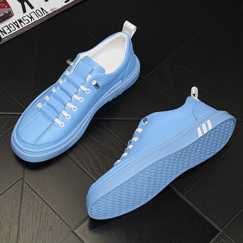 男鞋春秋小白鞋男潮流百搭一脚蹬懒人休闲板鞋潮鞋低帮蓝色鞋透气,流行男鞋,休闲板鞋,淘宝优惠券,粉丝福利购,淘宝优惠卷