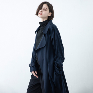 YUNATU黑暗系风衣天丝设计师品牌自制韩版宽松高端大气秋季外套女