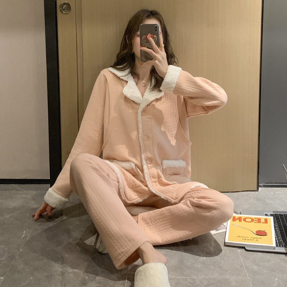 孕妇睡衣秋冬夹棉款空气棉产后哺乳月子服春秋10月份11产妇家居服