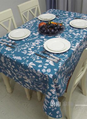 新品布洛特帆布印花桌布 欧式田园布艺餐桌布桌垫台布茶几盖布