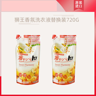 日本进口香氛柔顺洗衣液替换装500g/袋 花果香留香洗衣液替换装