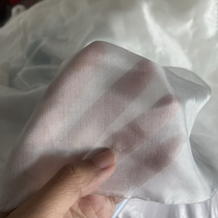 小蓝真丝 白色洋纺做内衬 100%桑蚕丝面料