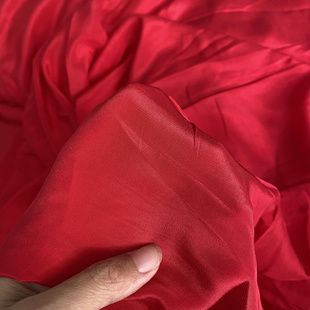 小蓝真丝 大红色双绉 135门幅13姆米 100%桑蚕丝布料做外衣内衬