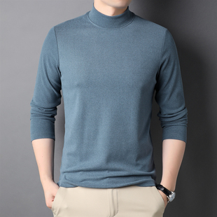 宽松纯色内搭打1221r t恤潮流磨毛男装 秋冬季 休闲半高领男徳绒长袖