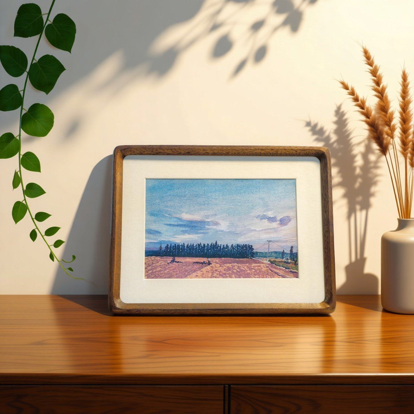阿非漂流绘原创手绘风景八寸实木相框桌面摆台画田园风光装饰画,家居饰品,桌面摆台画,淘宝优惠券,粉丝福利购,淘宝优惠卷