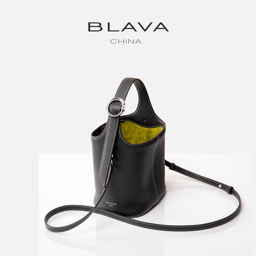 BLAVA原创真皮小桶包手提斜挎款