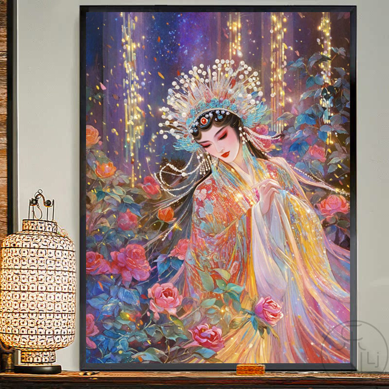 钻石贴画古风国粹满钻2024新款花旦京剧人物点贴钻客厅卧室十字绣